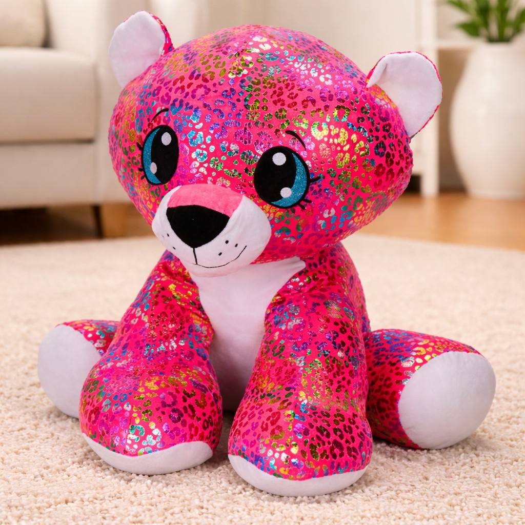 Kotek Pantera Gepard Różowa Gigant XXL - 70cm