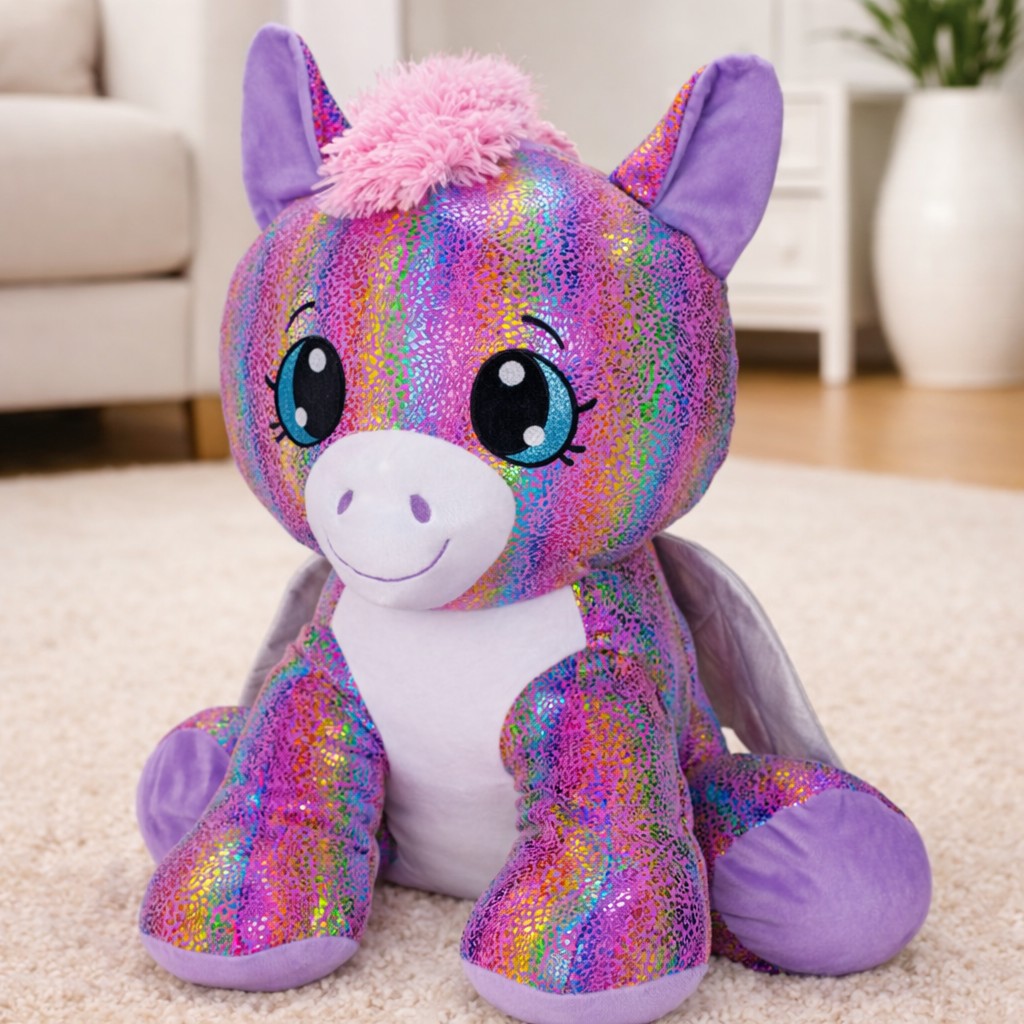 Konik Pegaz Błyszczący Jednorożec Gigant XXL - 70cm