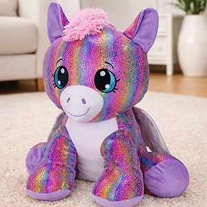 Konik Pegaz Błyszczący Jednorożec Gigant XXL - 70cm