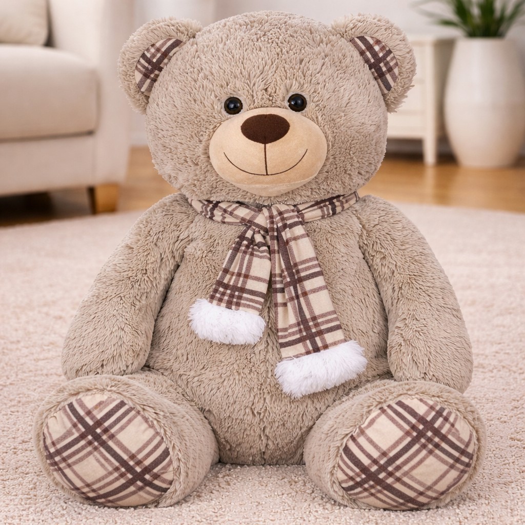 Miś Duży XL z szalikiem - 65cm