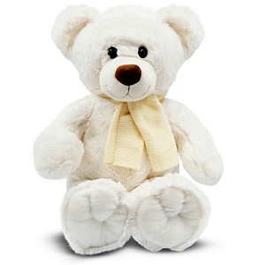 Miś Biały Monty White z szalikiem - 45cm