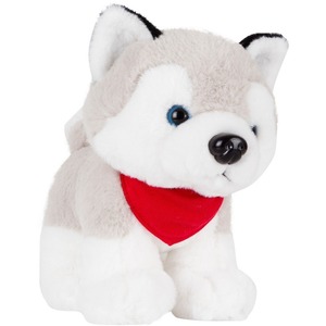 Pies Husky z czerwoną chustą - 20cm