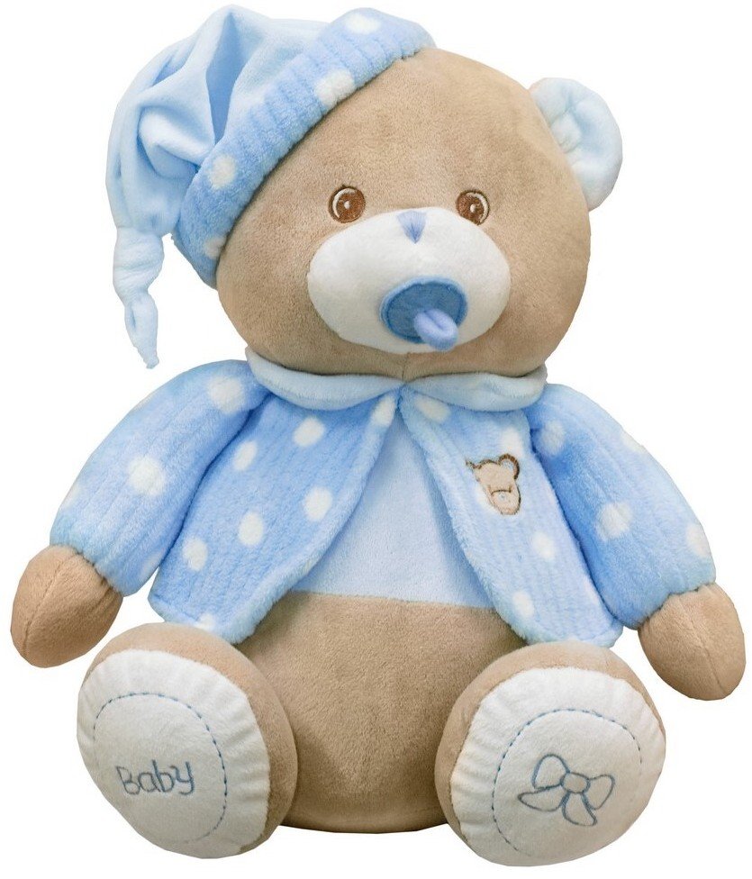 Miś Baby ze smoczkiem niebieski Baby - 28cm