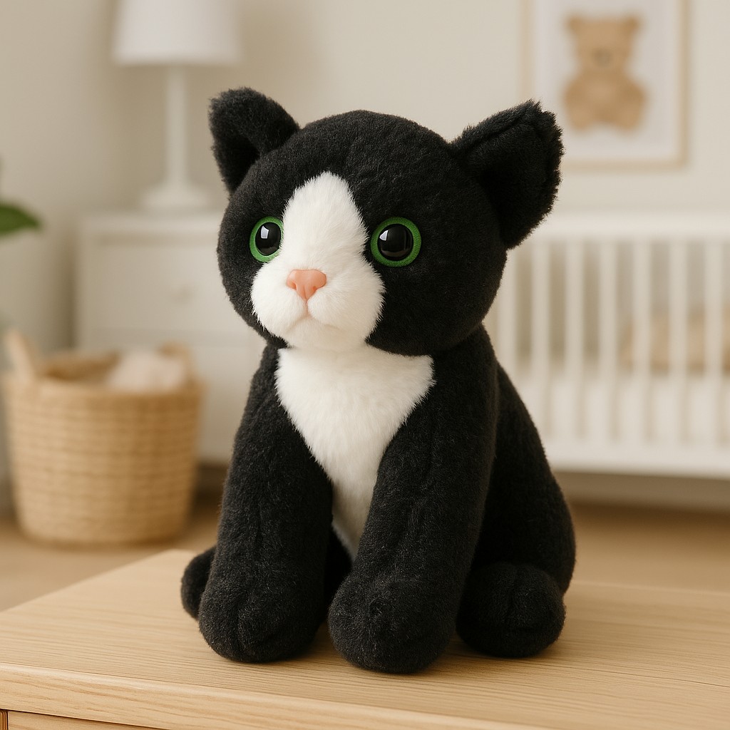 Kotek Siedzący Czarny - 13cm