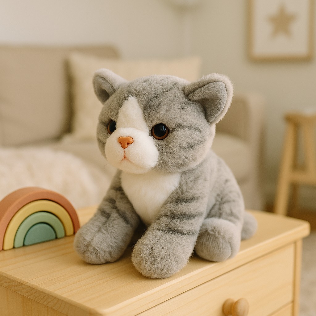 Kotek Siedzący Szary - 13cm