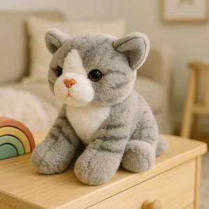 Kotek Siedzący Szary - 13cm