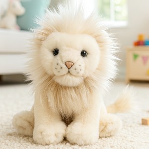 Biały Lew Siedzący Realistyczny - 25cm