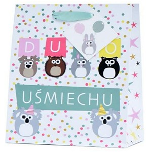 Torebka Prezentowa Dużo Uśmiechu Zwierzęta - 32cm