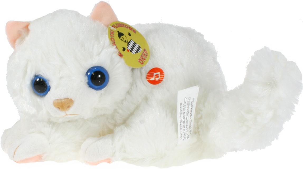 Kot leżący biały (Głos) - 30/22cm