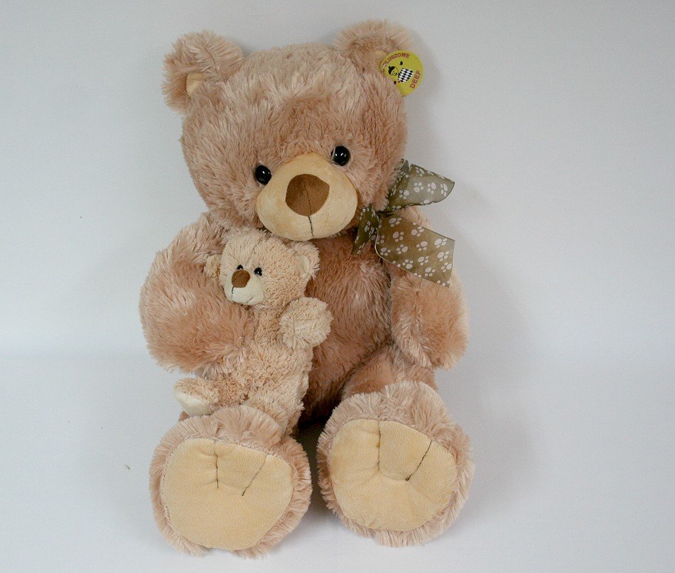 Miś z Młodym Jasny - 70cm