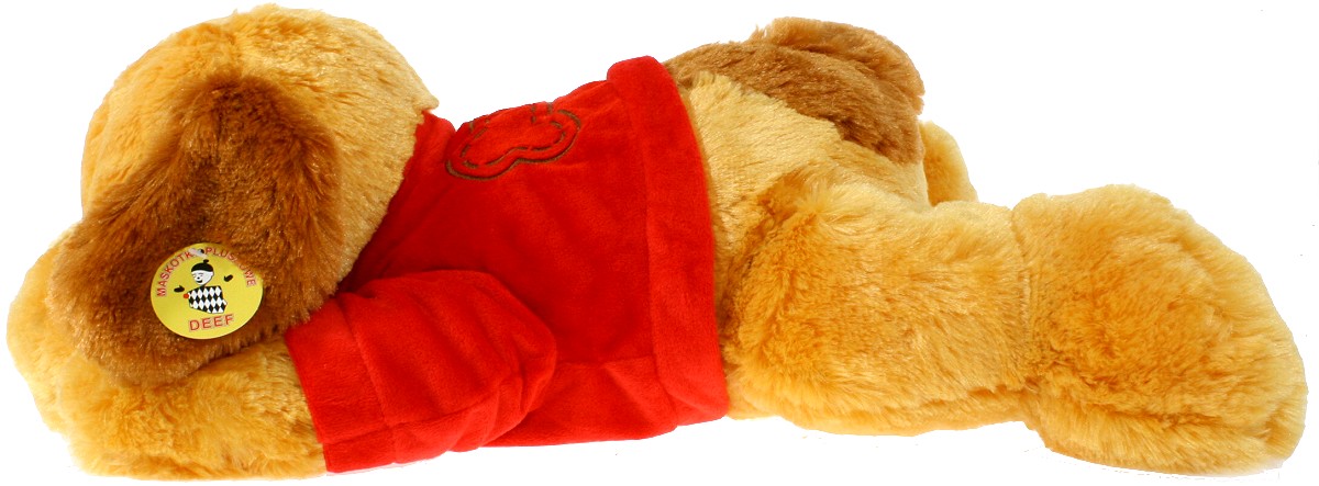 Piesek brązowy leżący - 60cm