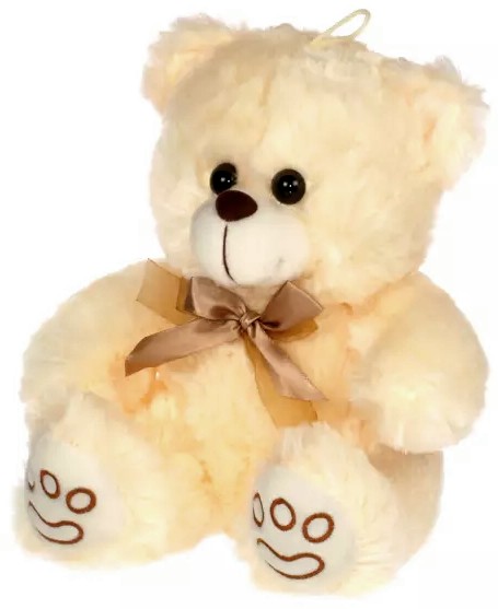 Miś kremowy z kokardą - 20cm