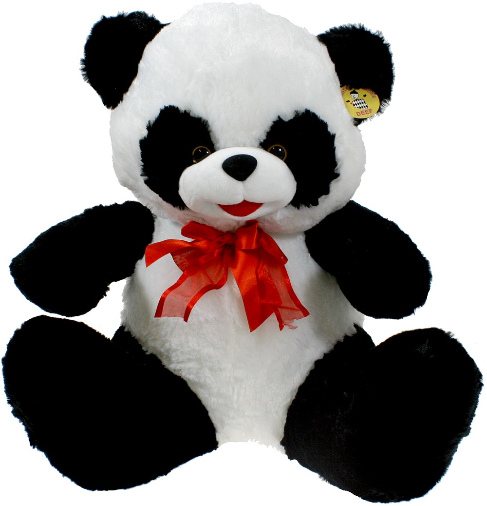 Aksamitny Miś Panda z kokardą - 47cm