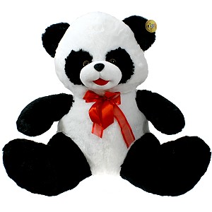 Aksamitna Mi Panda z kokard - 60cm