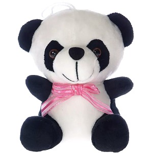 Miś Panda z różową kokardą - 13cm