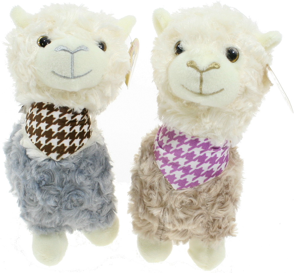 Alpaka lama z chustką 2 kolory - 22cm