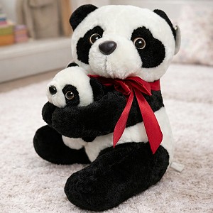 Miś Panda z Młodym - 28cm