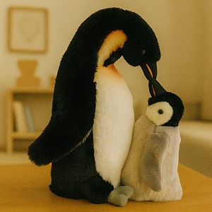 Pingwin z Młodym Realistyczny DUBI - 28cm