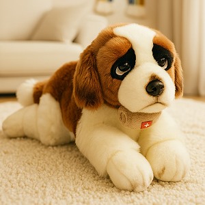 Piesek Bernardyn Leżący z beczką DUBI - 61cm