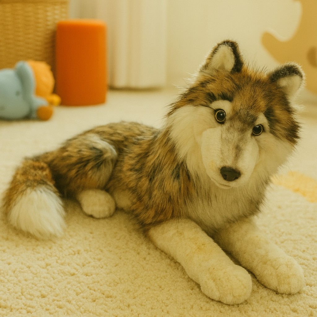 Wilk Leśny Leżący Realistyczny DUBI - 61cm