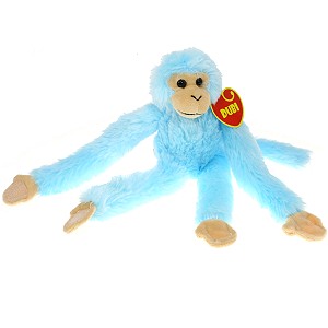 Małpka z rzepami błękitna - 28cm