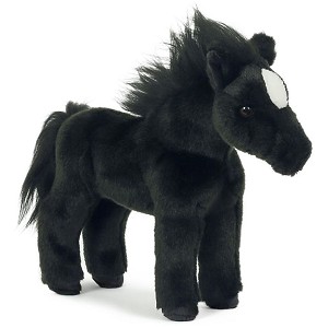 Konik stojący czarny koń - 30cm