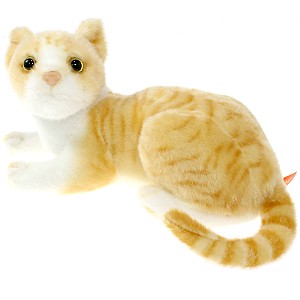 Kot leżący brązowy - 30cm