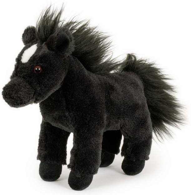 Konik stojący czarny koń - 28cm