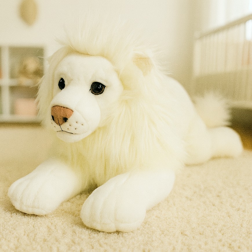 Biały Lew Leżący Realistyczny DUBI - 60cm