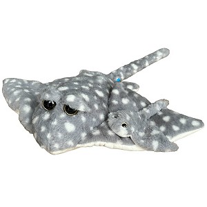 Manta Płaszczka Szara z młodym DUBI - 50cm