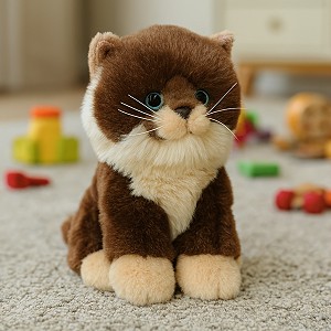 Kotek Brązowy Siedzący DUBI - 19cm