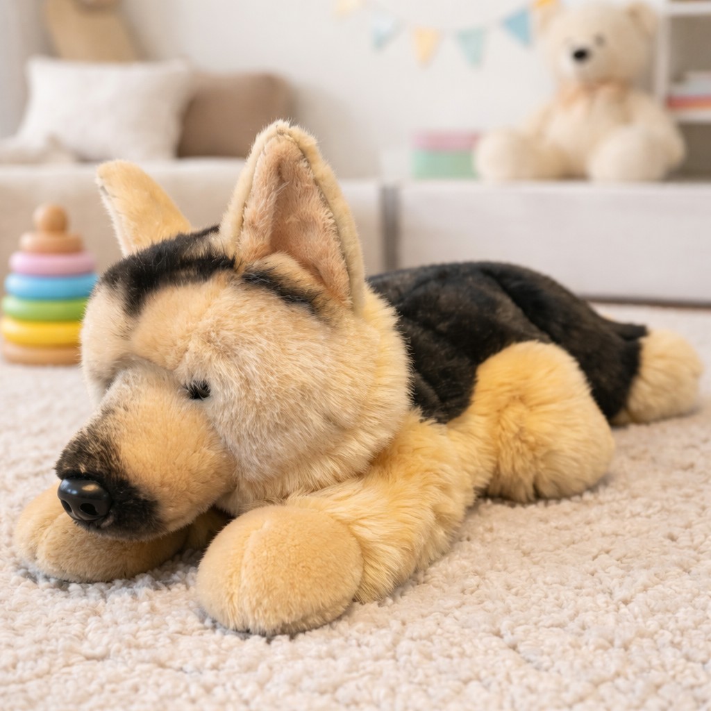 Piesek Owczarek Niemiecki Leżący Realistyczny DUBI - 30cm