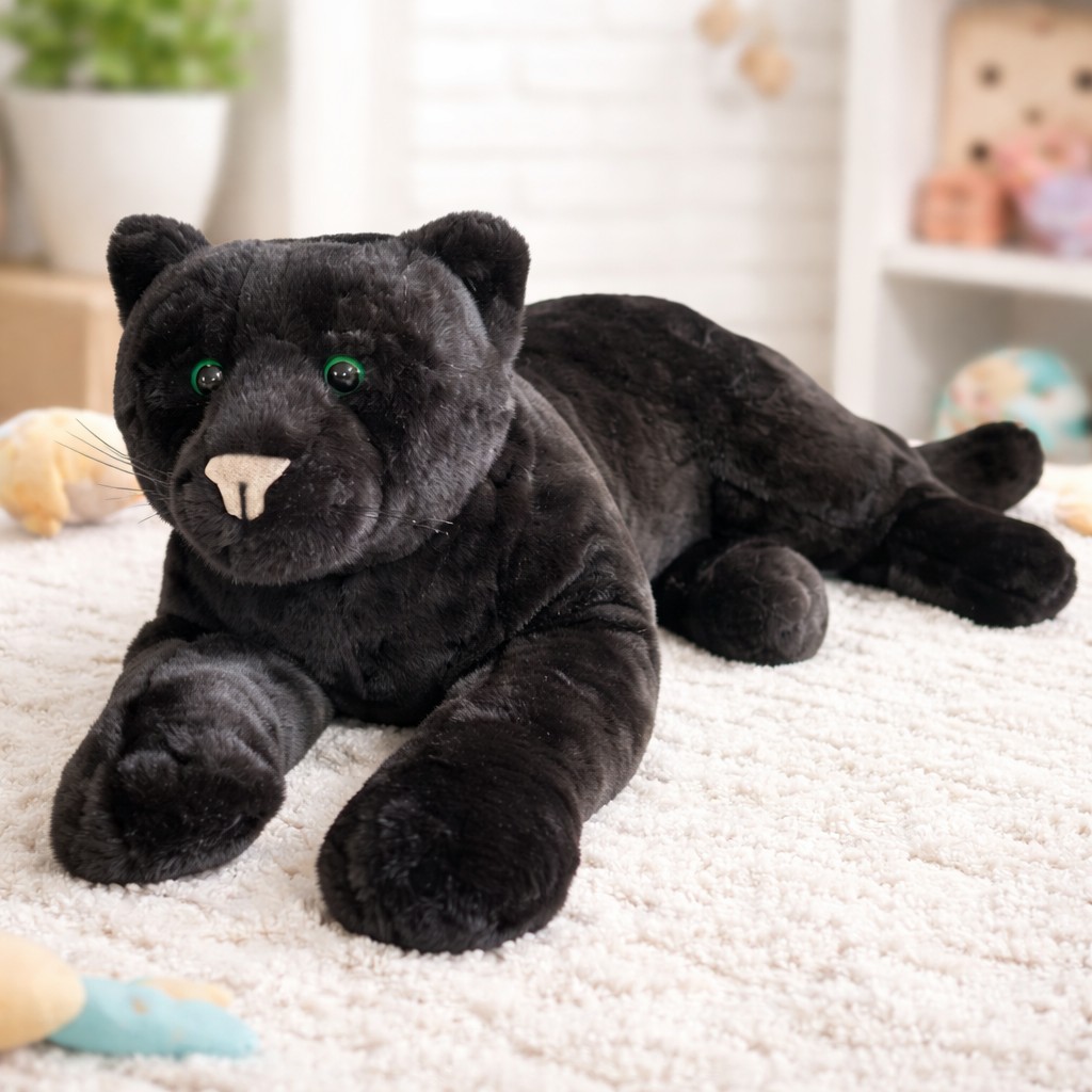 Czarna Pantera Leżąca Realistyczna DUBI - 70cm