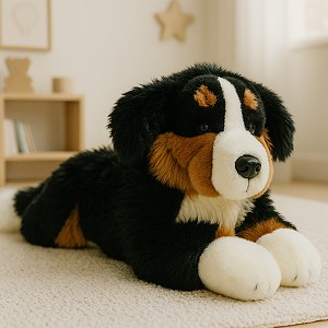 Piesek Berneński Czarny Bernardyn Leżący DUBI - 42cm