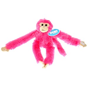 Małpka z rzepami różowa - 28cm