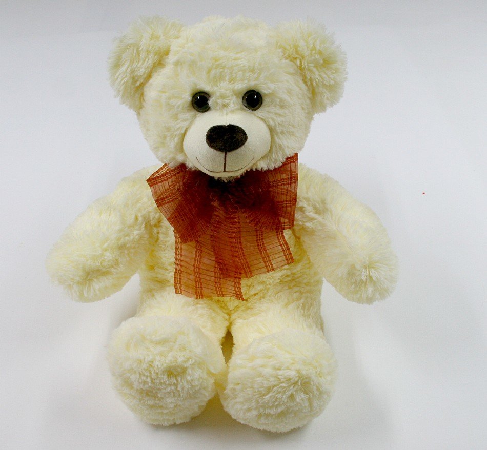 Miś Kremowy z kokardą - 56/38cm