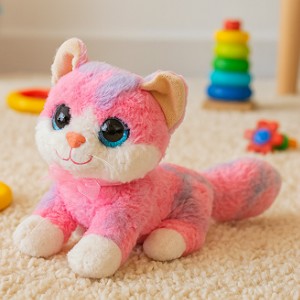 Kotek Puszysty Różowo-Fioletowy (Głos) - 35/20cm