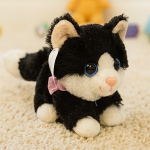 Kotek Puszysty Czarno-Biały (Głos) - 47/28cm