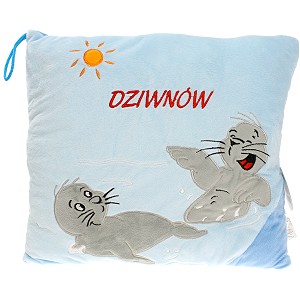 Poduszka Foka Dziwnw niebieska - 30cm