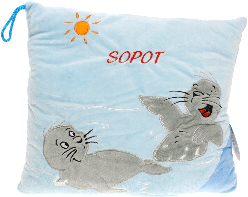 Poduszka Foka Sopot niebieska - 30cm