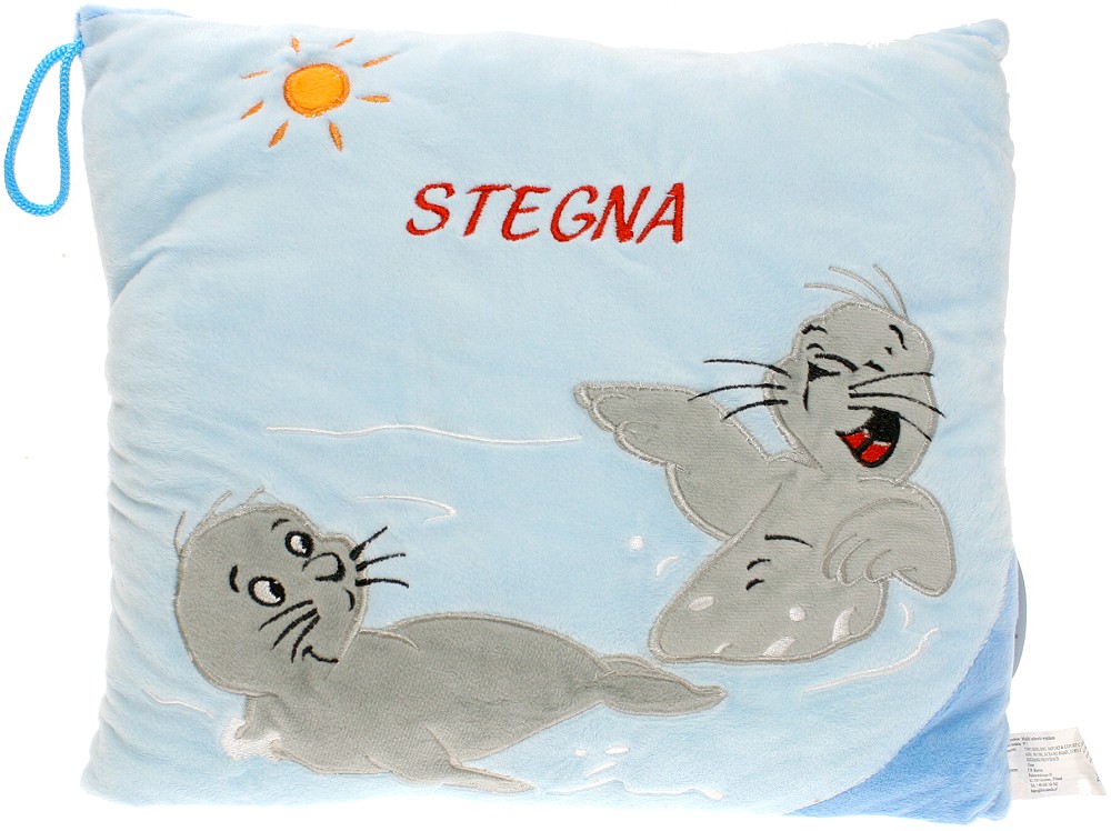 Poduszka Foka Stegna niebieska - 30cm