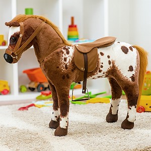 Koń Gigant Konik Brązowy Łaciaty (Głos) - 80x60cm