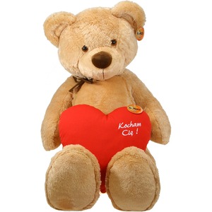 Aksamitny miś beżowy Love - 120cm Aksamitny miś beżowy Love - 120cm