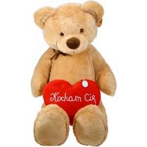 Aksamitny miś beżowy Love - 120cm Aksamitny miś beżowy Love - 120cm