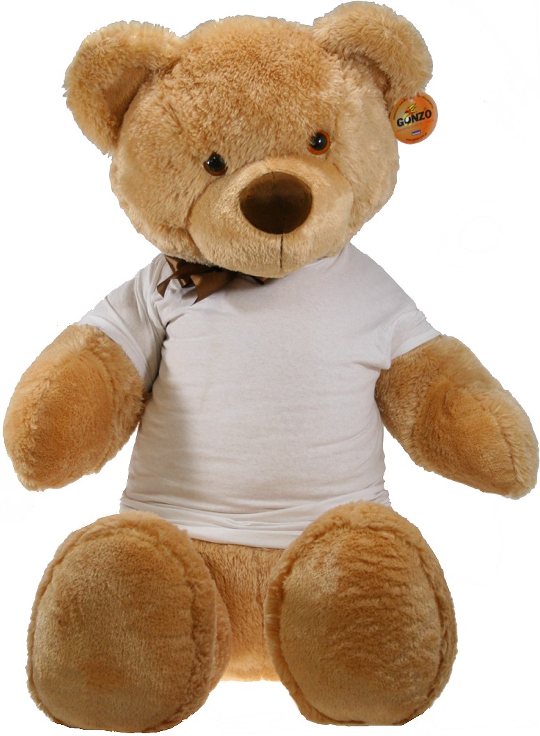 Miś Niko Aksamitny beżowy z koszulką - 90cm