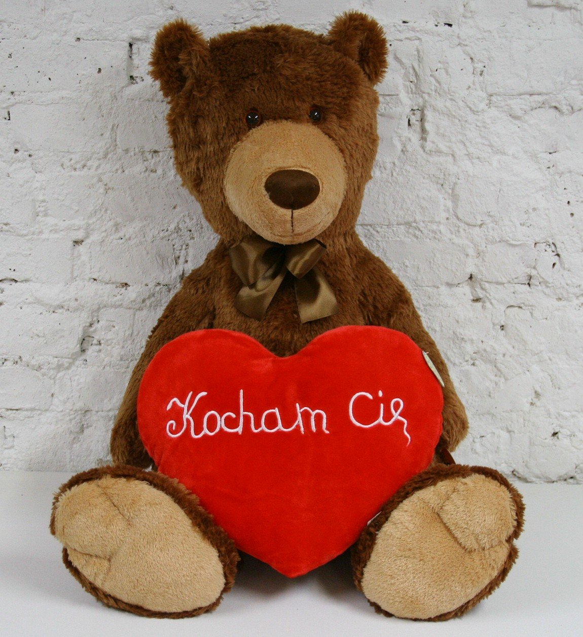 Miś Berni Brązowy Serce - 80cm