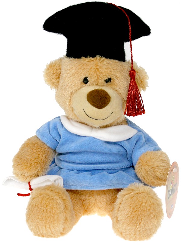 Miś Pani Absolwent Szkolny Brązowy - 27cm