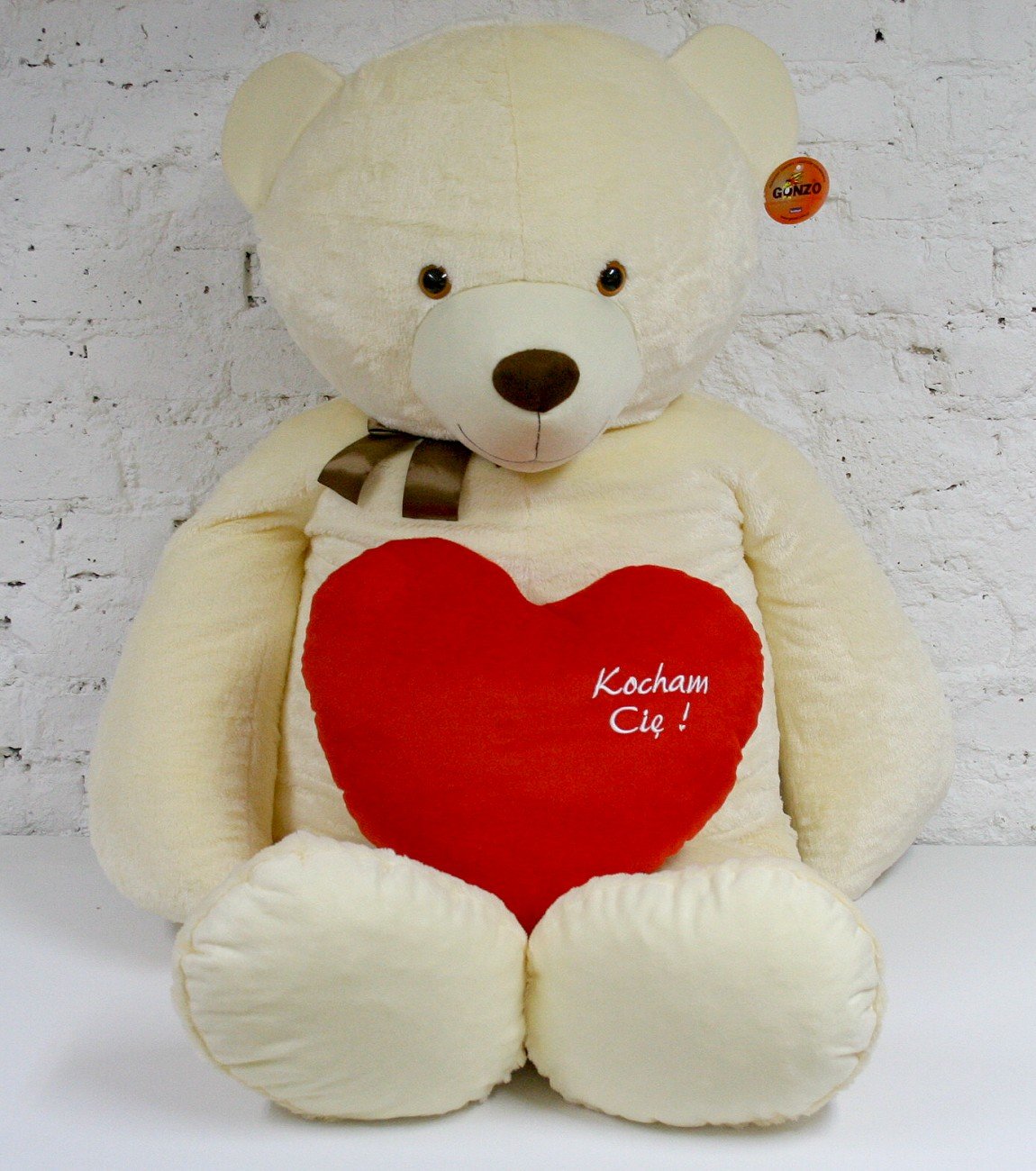 Miś Alex Kremowy Serce - 140cm