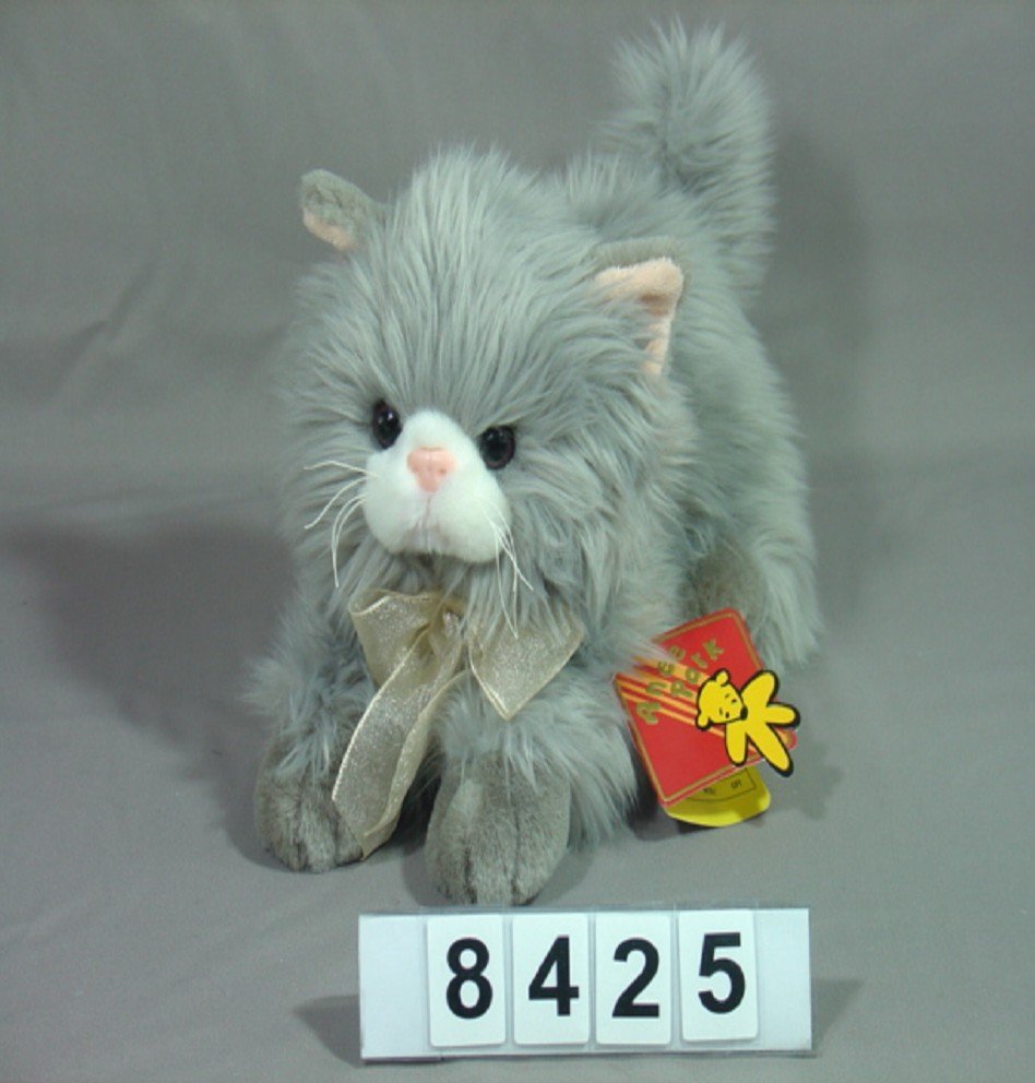 Szary Kot Perski z kokardą (Głos) - 38cm