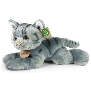 Kotek Szary Pręgowany Leżący - 30cm